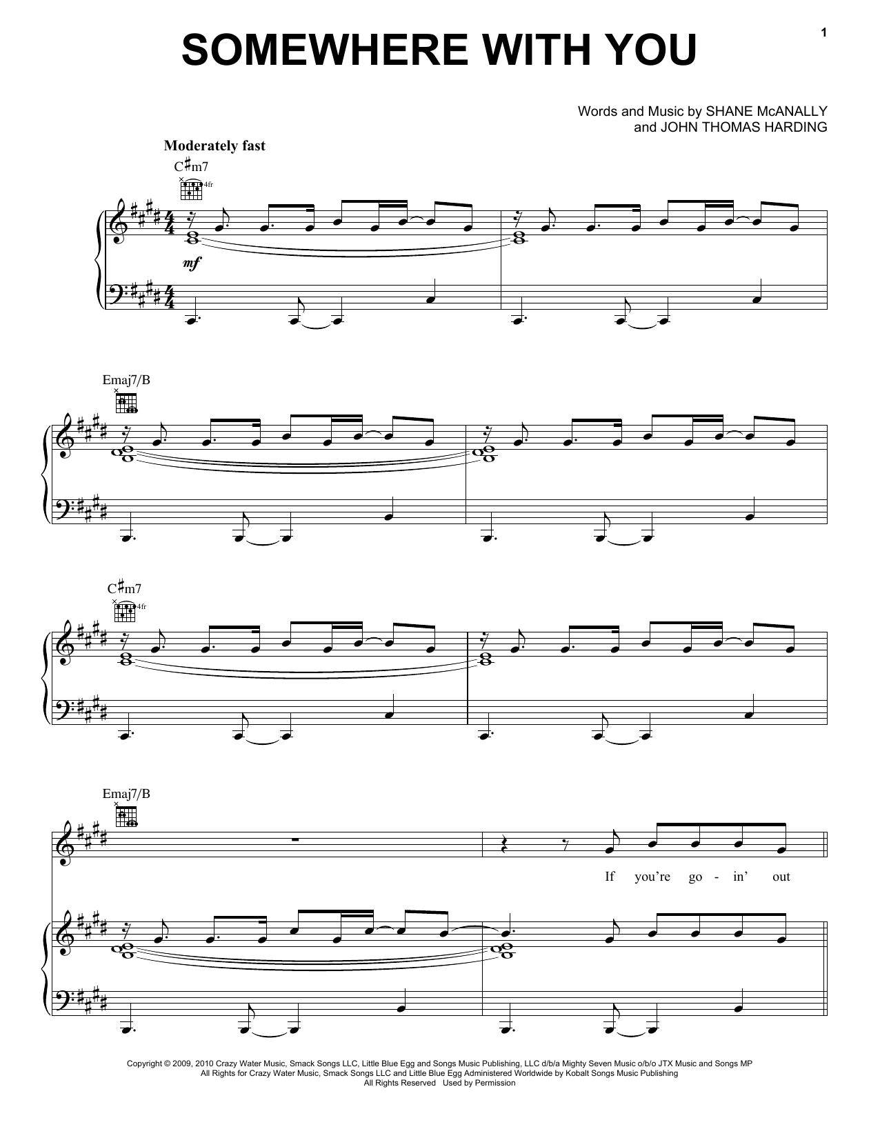 Kenny Chesney Somewhere With You Sheet Music Notes & Chords for Piano, Vocal & Guitar (Right-Hand Melody) - Download or Print PDF