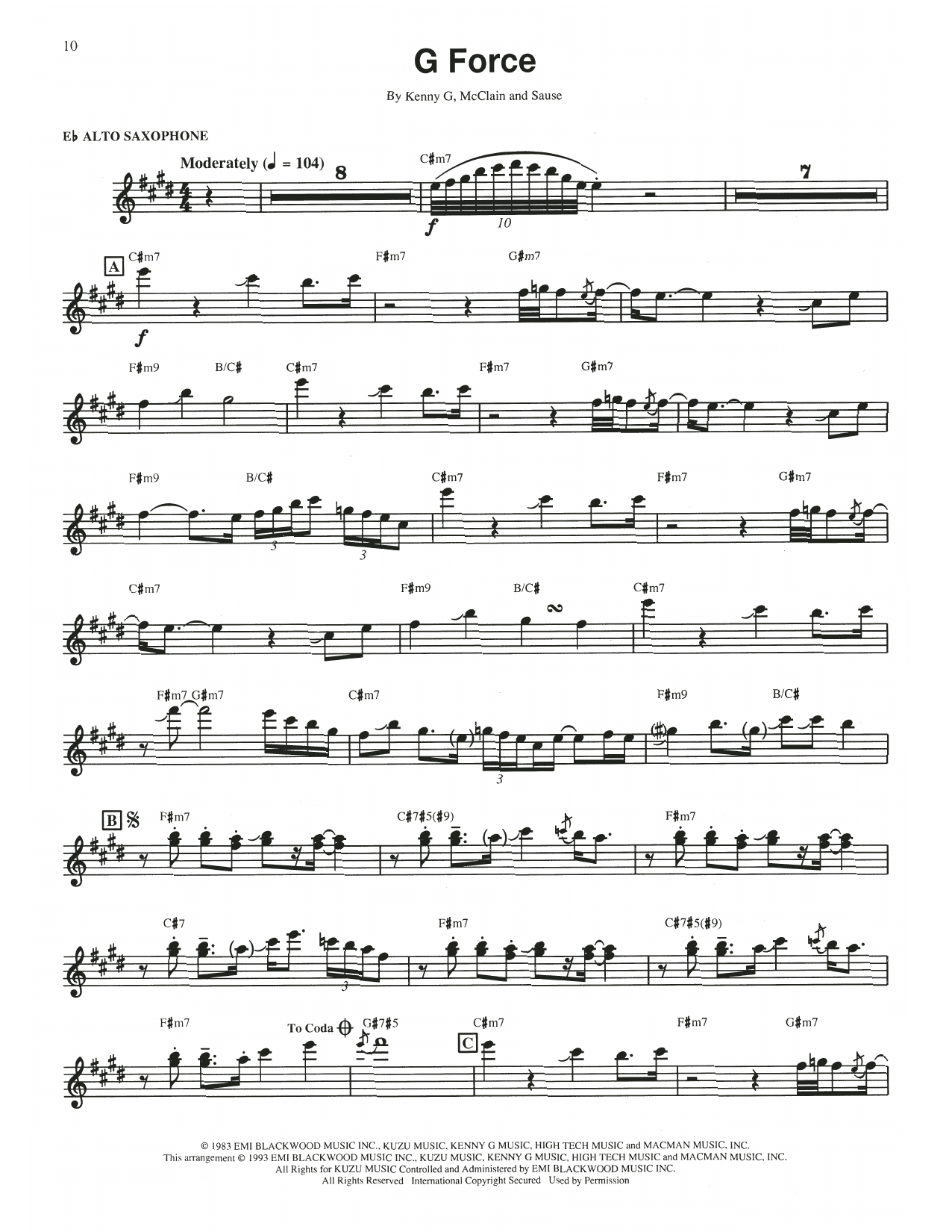 Kenny G G Force Sheet Music Notes & Chords for Alto Sax Transcription - Download or Print PDF Kenny G G Force Sheet Music Notes & Chords for Alto Sax Transcription - Download or Print PDF