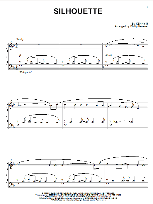 Kenny G Silhouette Sheet Music Notes & Chords for Piano - Download or Print PDF