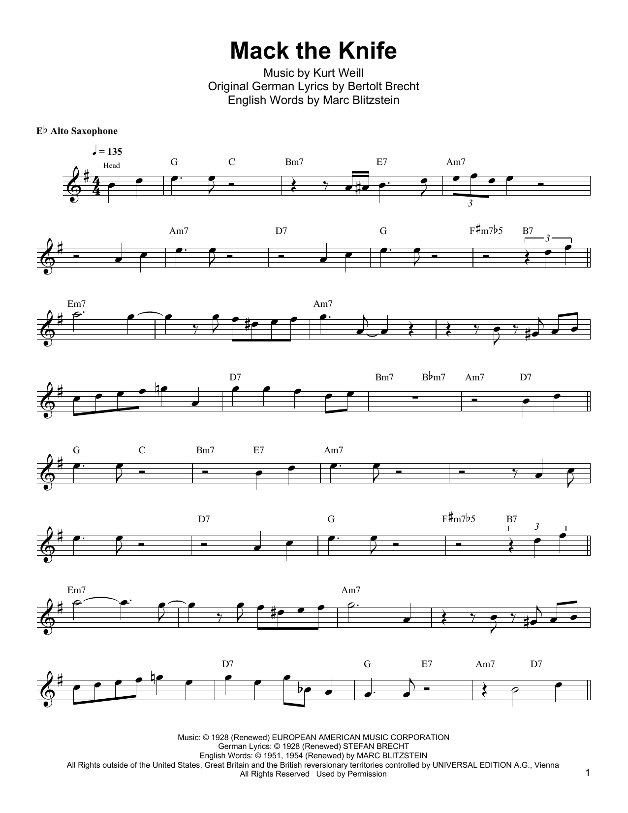 Kenny Garrett Mack The Knife Sheet Music Notes & Chords for Alto Sax Transcription - Download or Print PDF