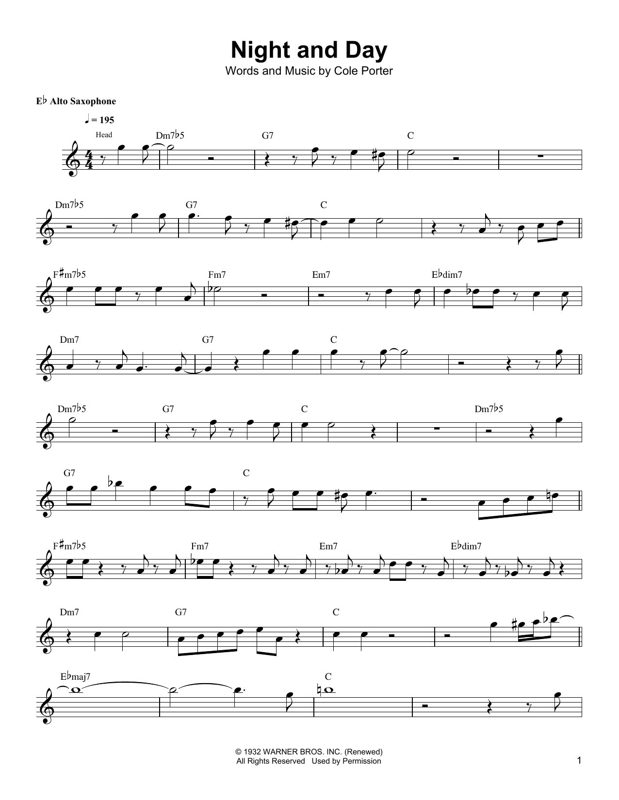 Kenny Garrett Night And Day Sheet Music Notes & Chords for Alto Sax Transcription - Download or Print PDF
