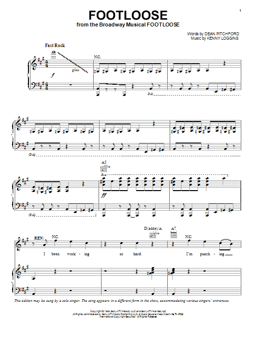 Kenny Loggins Footloose Sheet Music Notes & Chords for Violin - Download or Print PDF