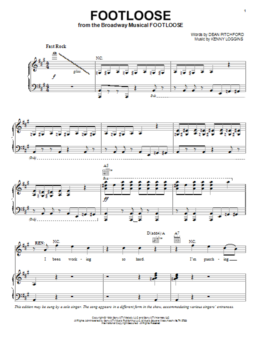 Kenny Loggins Footloose Sheet Music Notes & Chords for Alto Saxophone - Download or Print PDF