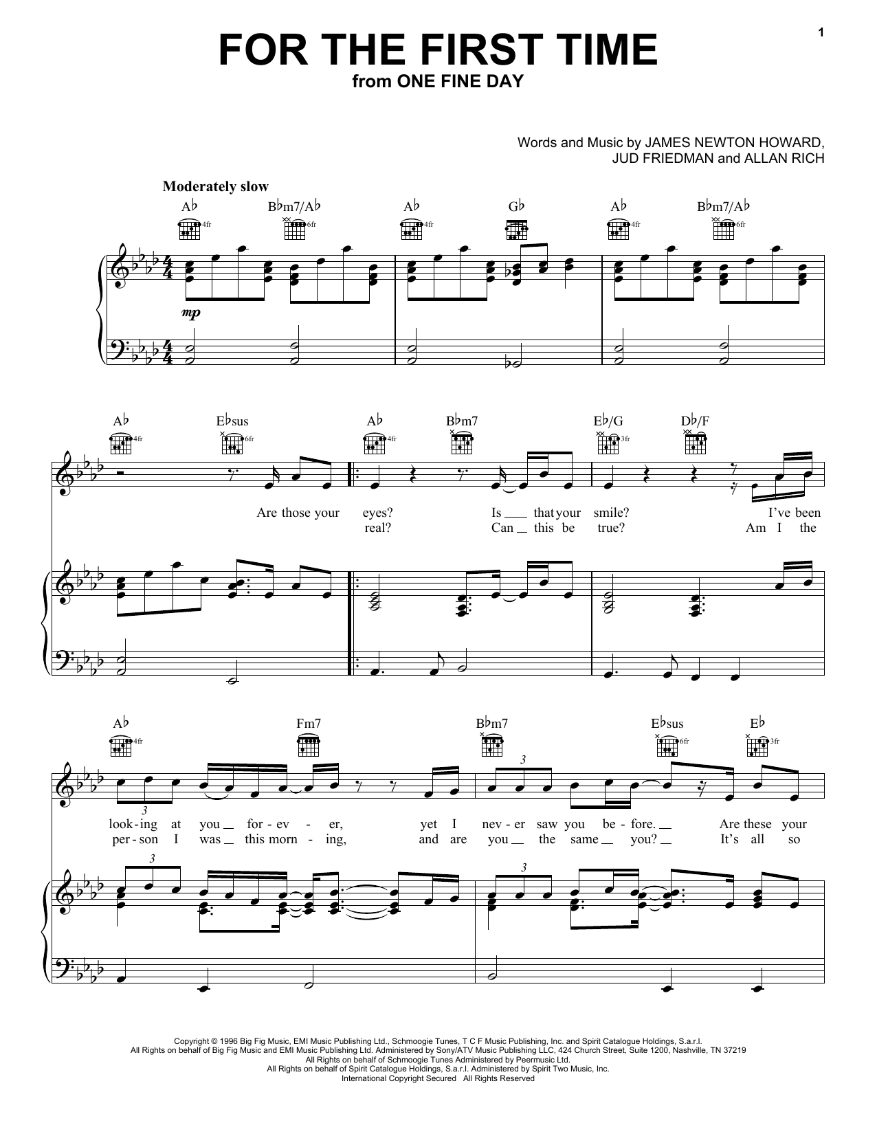 Kenny Loggins For The First Time Sheet Music Notes & Chords for Piano, Vocal & Guitar (Right-Hand Melody) - Download or Print PDF