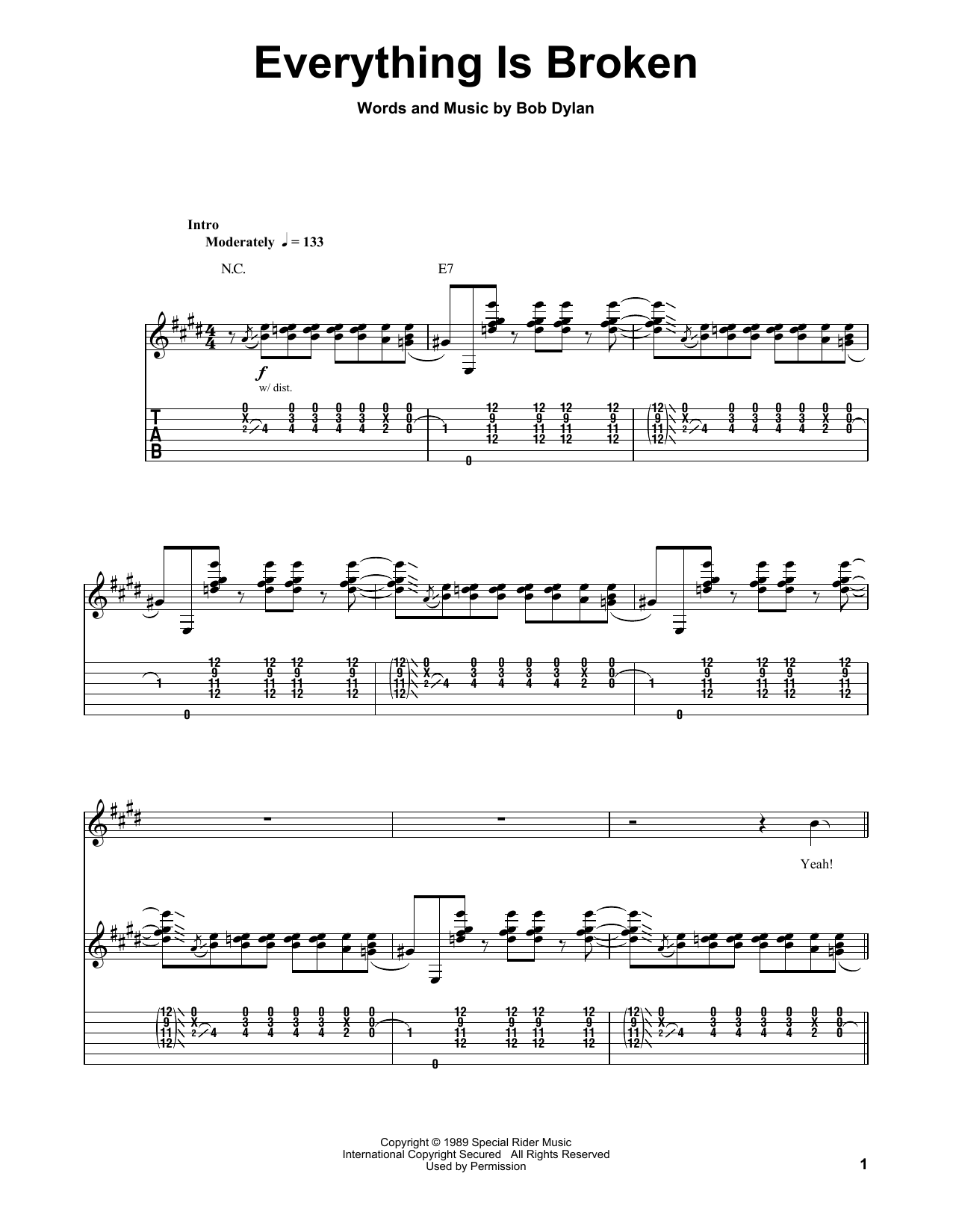 Kenny Wayne Shepherd Everything Is Broken Sheet Music Notes & Chords for Guitar Tab Play-Along - Download or Print PDF