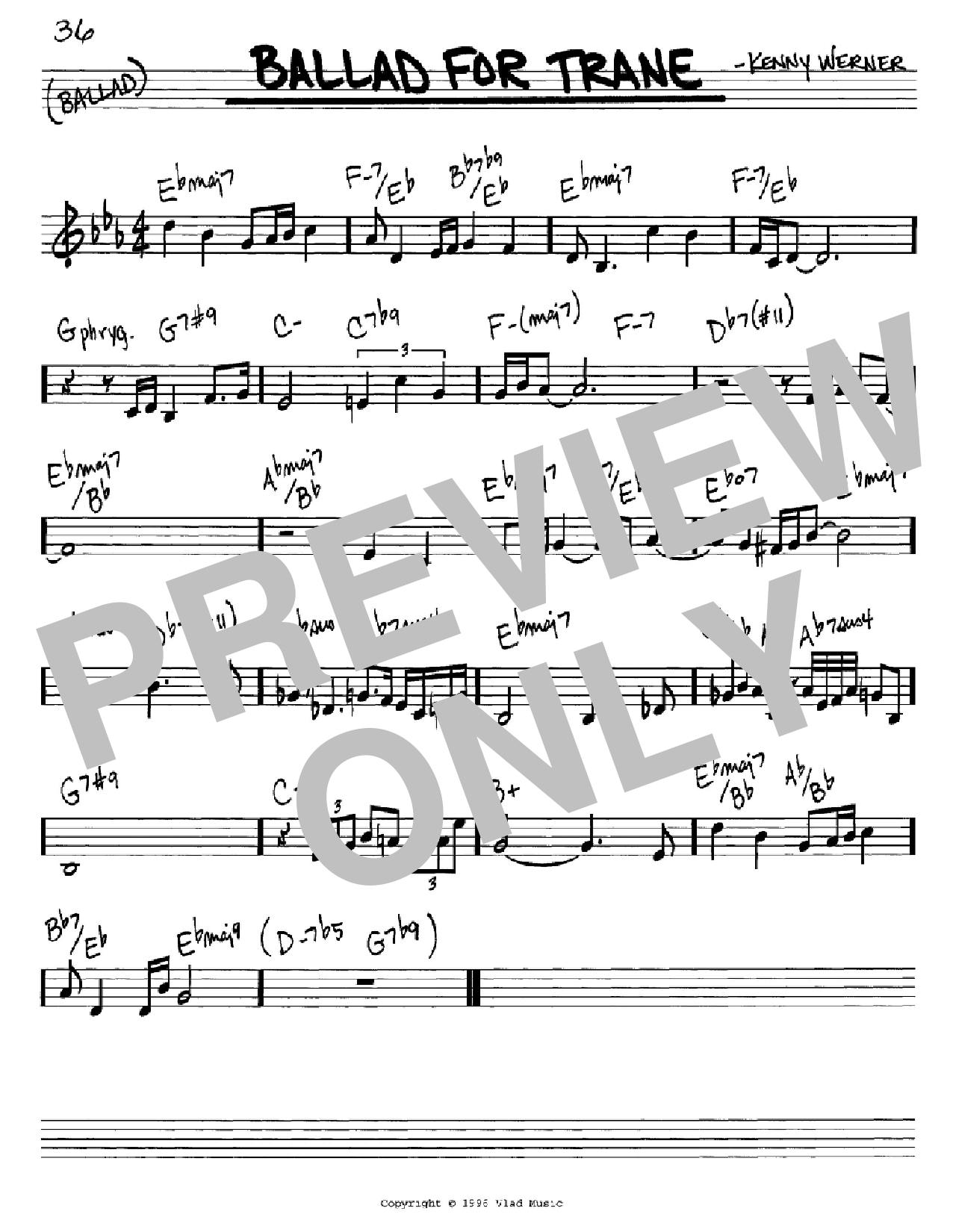 Kenny Werner Ballad For Trane Sheet Music Notes & Chords for Real Book – Melody & Chords – C Instruments - Download or Print PDF