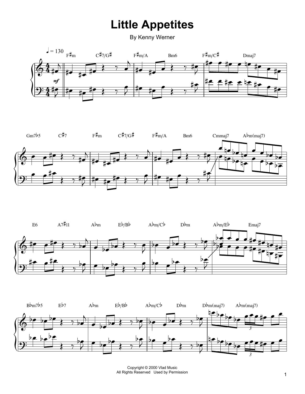 Kenny Werner Little Appetites Sheet Music Notes & Chords for Piano Transcription - Download or Print PDF