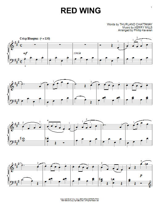 Phillip Keveren Red Wing Sheet Music Notes & Chords for Piano - Download or Print PDF