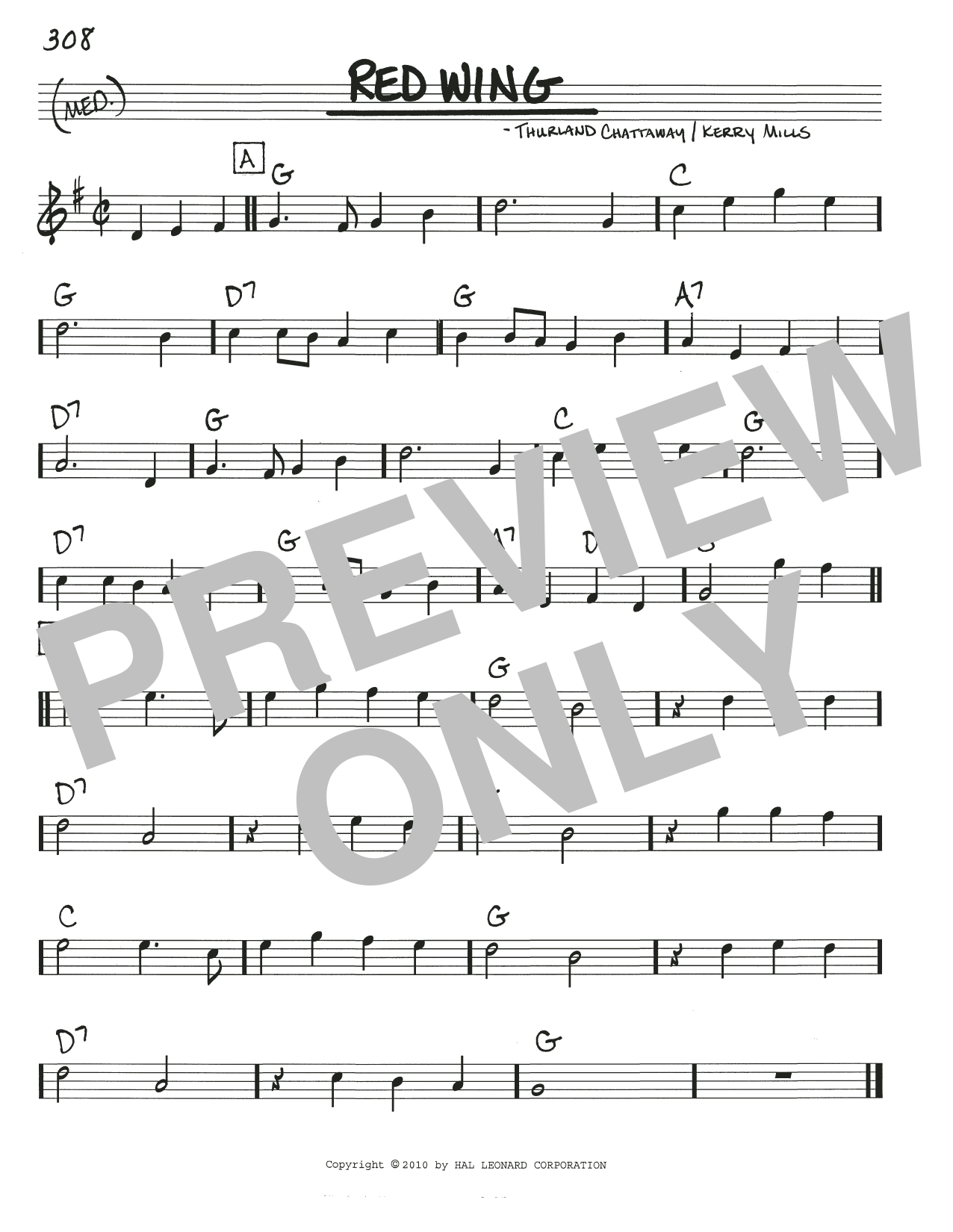 Kerry Mills Red Wing Sheet Music Notes & Chords for Real Book – Melody, Lyrics & Chords - Download or Print PDF