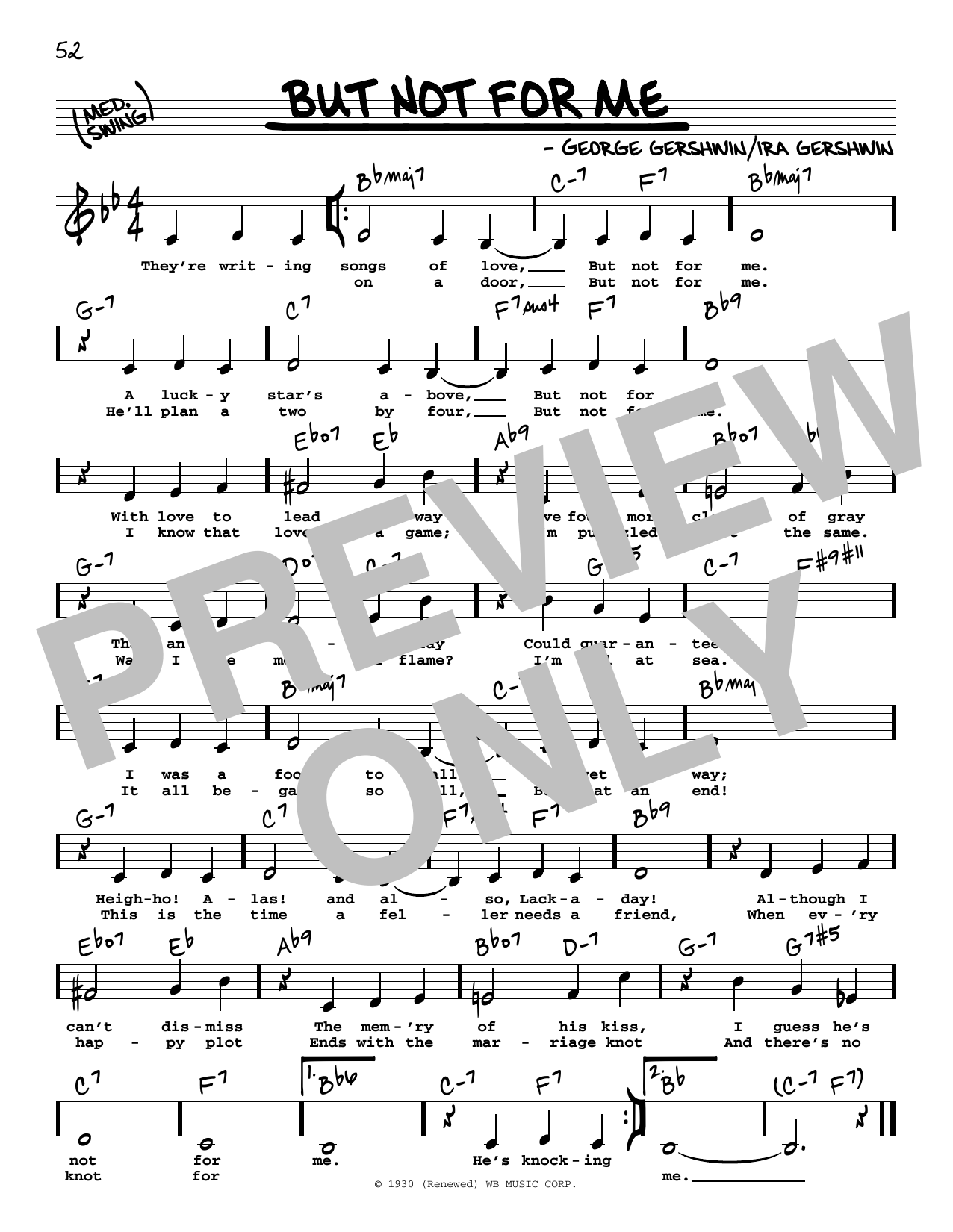 Ketty Lester But Not For Me (Low Voice) Sheet Music Notes & Chords for Real Book – Melody, Lyrics & Chords - Download or Print PDF