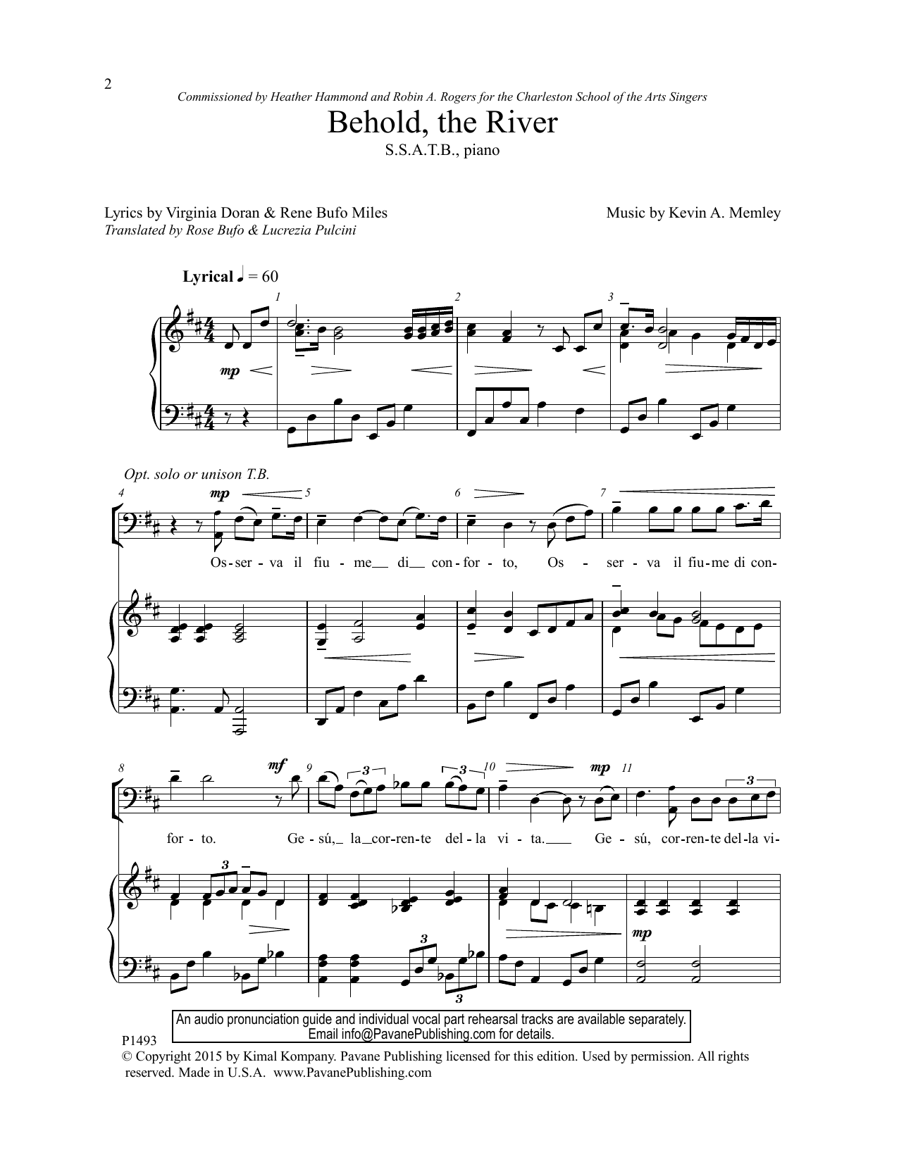 Kevin A. Memley Behold the River Sheet Music Notes & Chords for Choral - Download or Print PDF