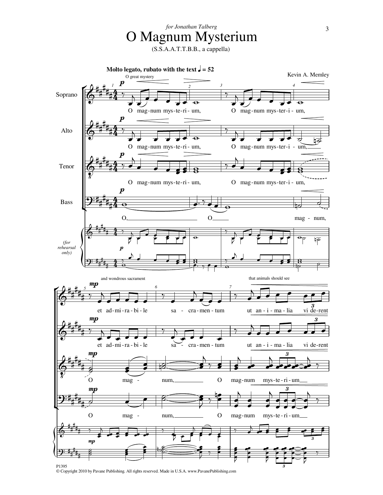 Kevin A. Memley O Magnum Mysterium Sheet Music Notes & Chords for SSAA Choir - Download or Print PDF