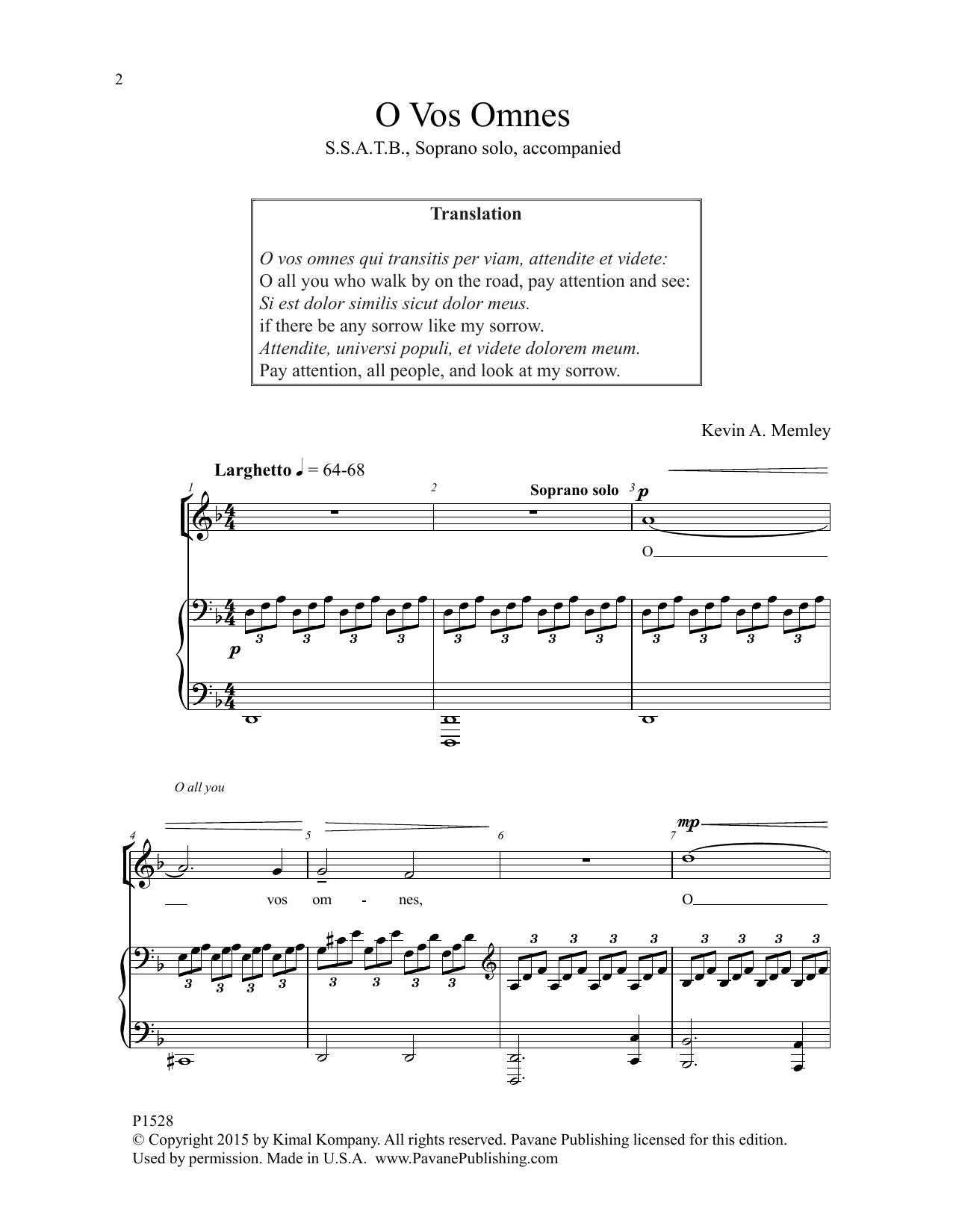 Kevin A. Memley O Vos Omnes Sheet Music Notes & Chords for Choral - Download or Print PDF