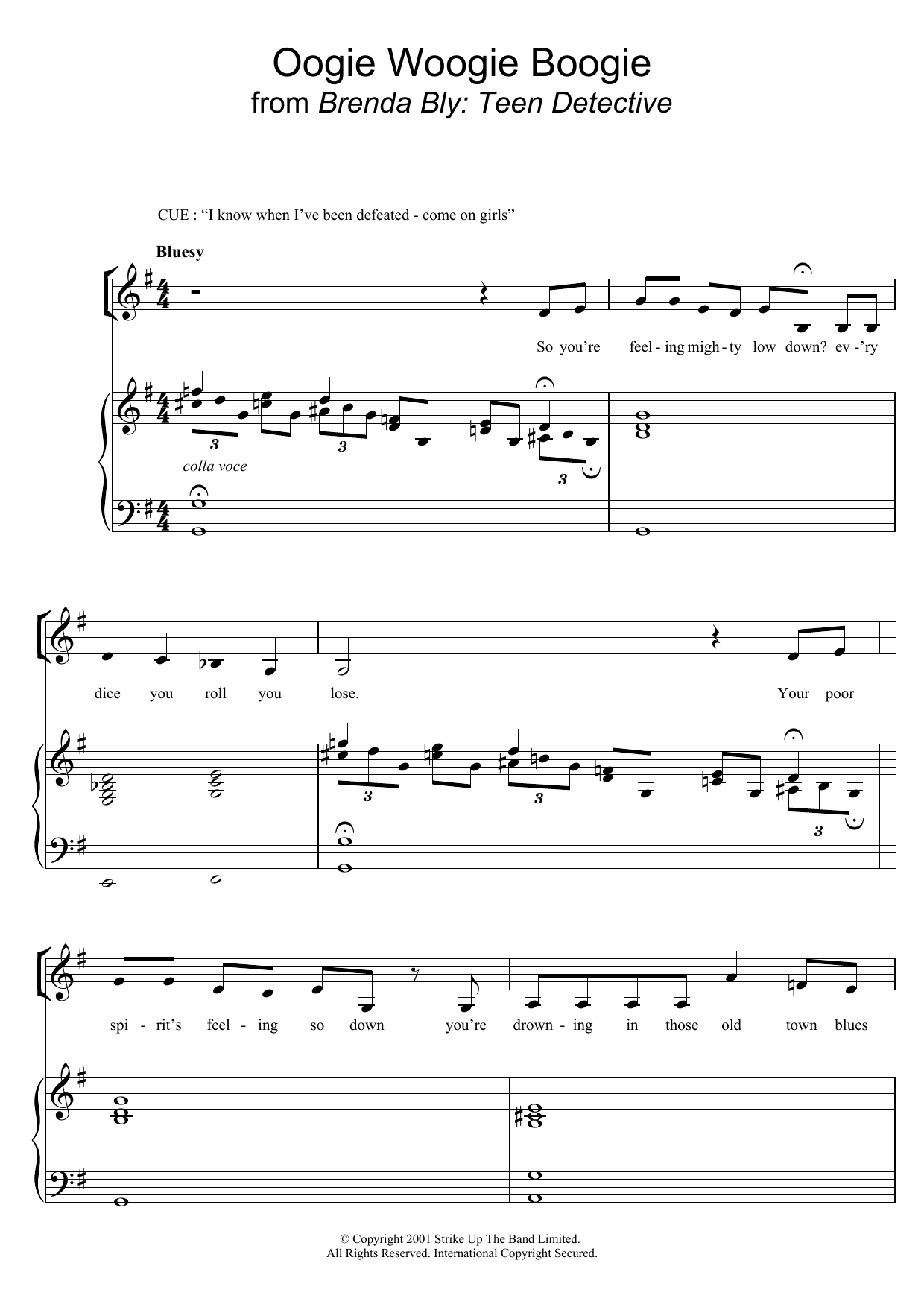 Kevin Hammonds Oogie Woogie Boogie (From 'Brenda Bly: Teen Detective') Sheet Music Notes & Chords for Piano & Vocal - Download or Print PDF
