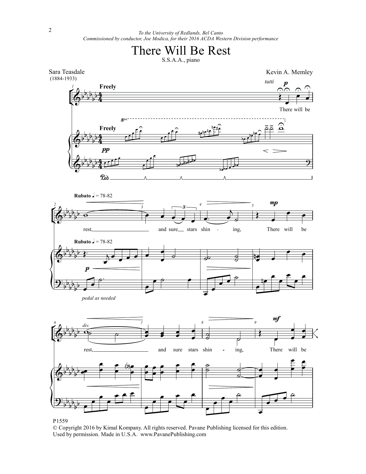 Kevin Memley There Will Be Rest Sheet Music Notes & Chords for Choral - Download or Print PDF
