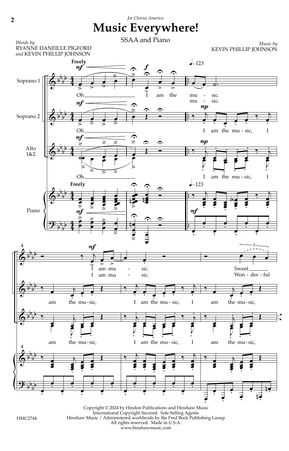 Kevin Phillip Johnson Music Everywhere! Sheet Music Notes & Chords for SATB Choir - Download or Print PDF