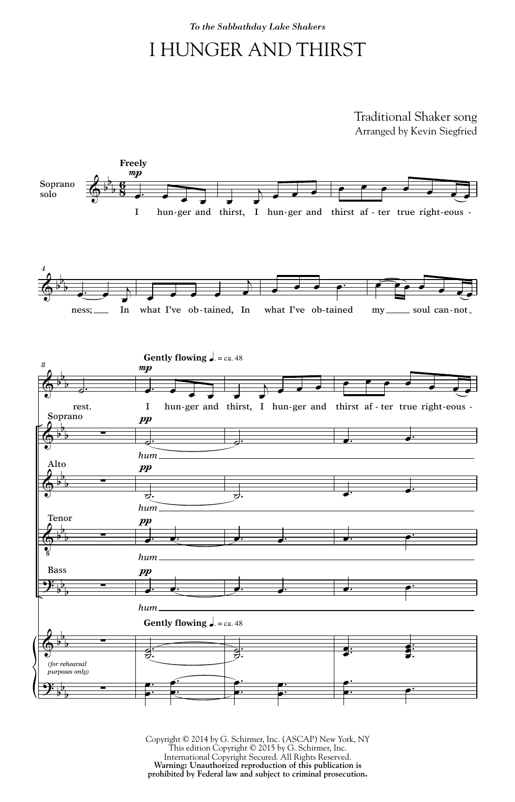 Kevin Siegfried I Hunger And Thirst Sheet Music Notes & Chords for SATB - Download or Print PDF