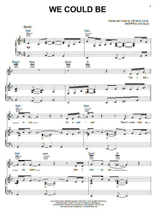 Keyshia Cole We Could Be Sheet Music Notes & Chords for Piano, Vocal & Guitar (Right-Hand Melody) - Download or Print PDF