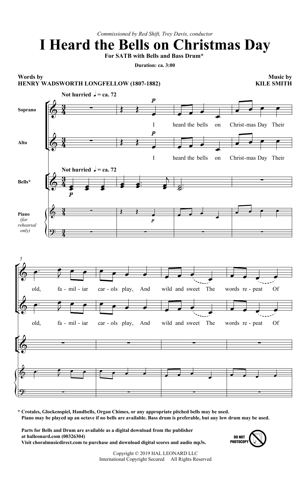 Kile Smith I Heard The Bells On Christmas Day Sheet Music Notes & Chords for SATB Choir - Download or Print PDF