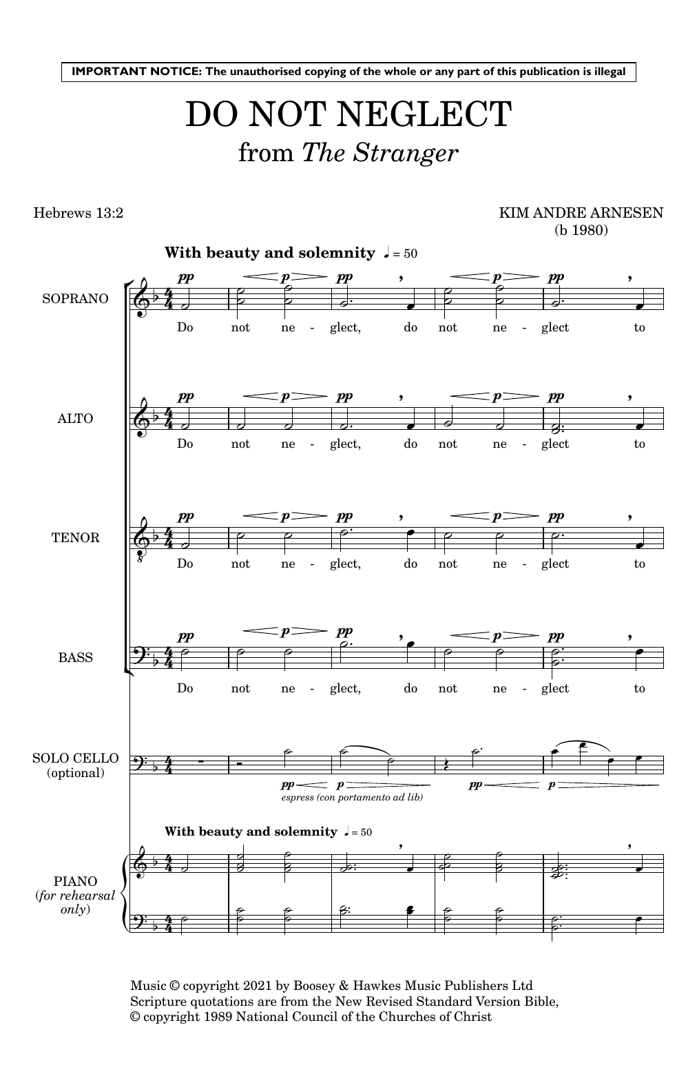 Kim André Arnesen Do Not Neglect (from The Stranger) Sheet Music Notes & Chords for Choir - Download or Print PDF Kim André Arnesen Do Not Neglect (from The Stranger) Sheet Music Notes & Chords for Choir - Download or Print PDF