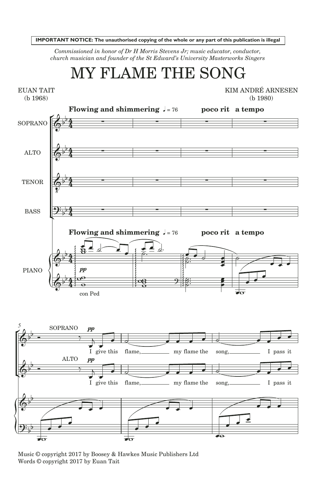 Kim Andre Arnesen My Flame The Song Sheet Music Notes & Chords for SATB Choir - Download or Print PDF
