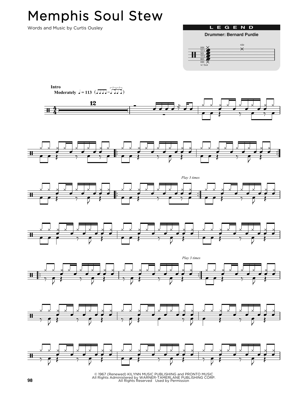 King Curtis Memphis Soul Stew Sheet Music Notes & Chords for Drums Transcription - Download or Print PDF