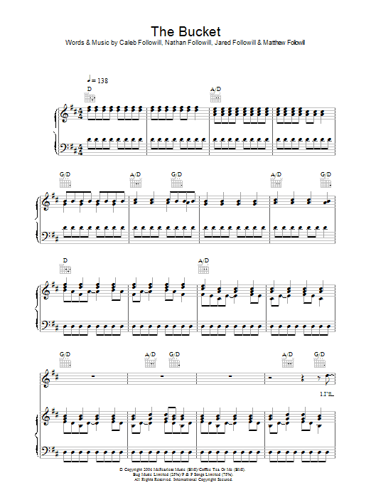 Kings Of Leon The Bucket Sheet Music Notes & Chords for Guitar Tab Play-Along - Download or Print PDF