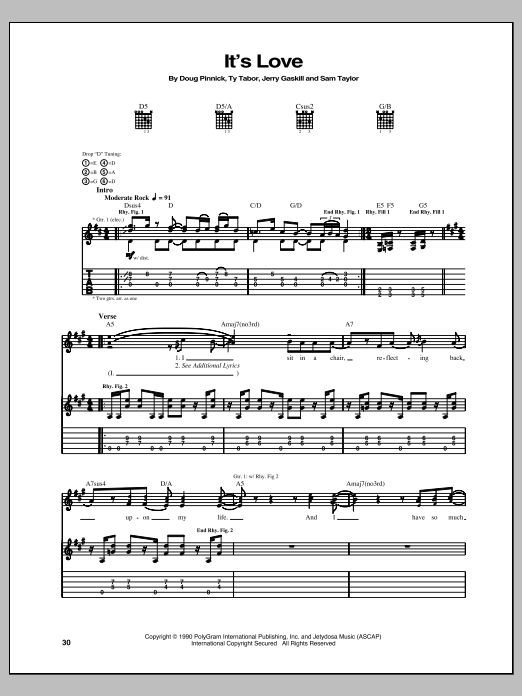 King's X It's Love Sheet Music Notes & Chords for Guitar Tab - Download or Print PDF