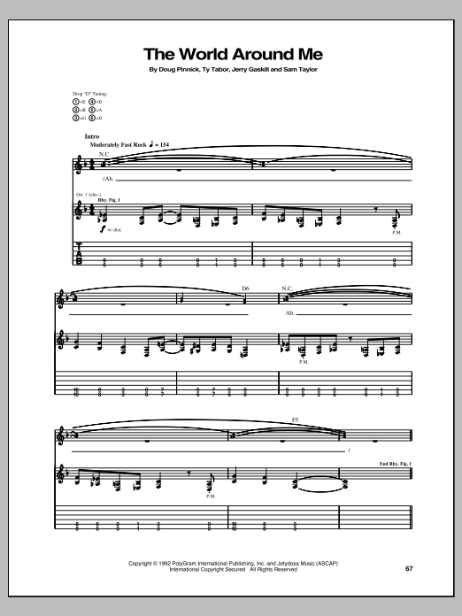 King's X The World Around Me Sheet Music Notes & Chords for Guitar Tab - Download or Print PDF