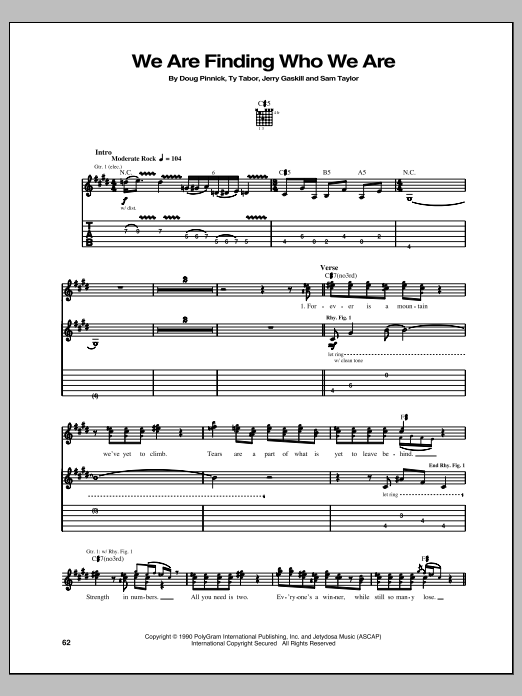 King's X We Are Finding Who We Are Sheet Music Notes & Chords for Guitar Tab - Download or Print PDF
