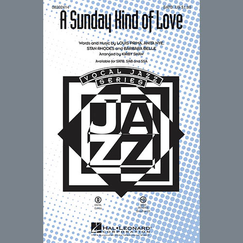 Kirby Shaw, A Sunday Kind of Love - Bass, Choir Instrumental Pak