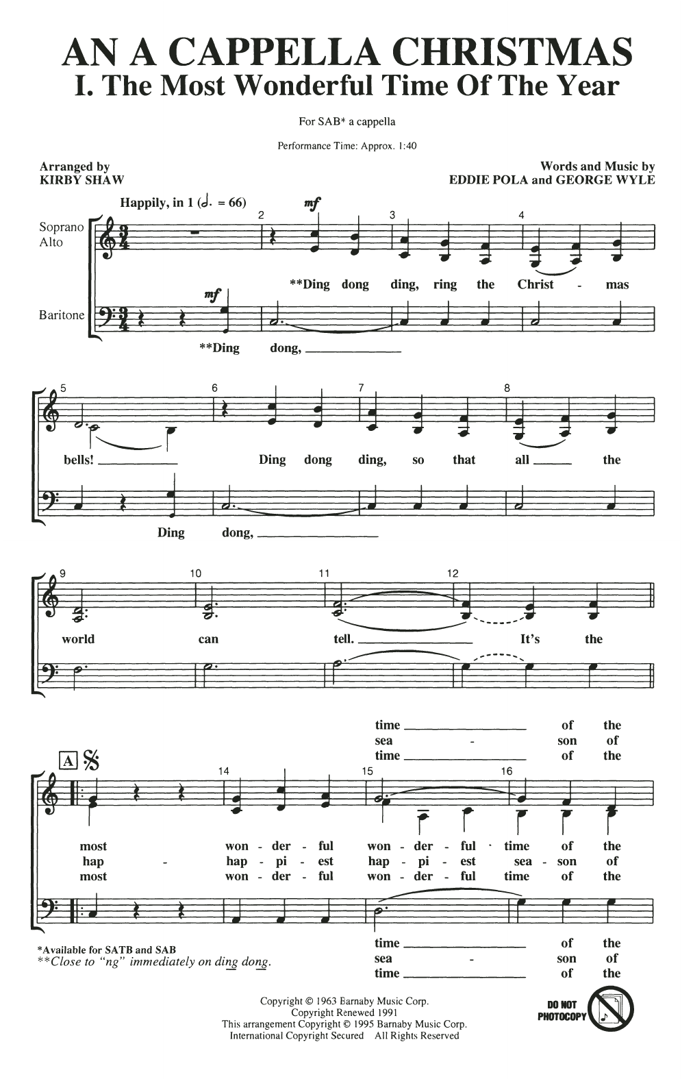 Kirby Shaw An A Cappella Christmas Sheet Music Notes & Chords for SATB Choir - Download or Print PDF
