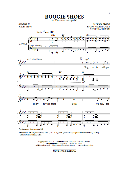 Kirby Shaw Boogie Shoes Sheet Music Notes & Chords for SATB - Download or Print PDF