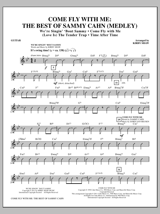 Kirby Shaw Come Fly With Me: The Best Of Sammy Cahn - Guitar Sheet Music Notes & Chords for Choir Instrumental Pak - Download or Print PDF