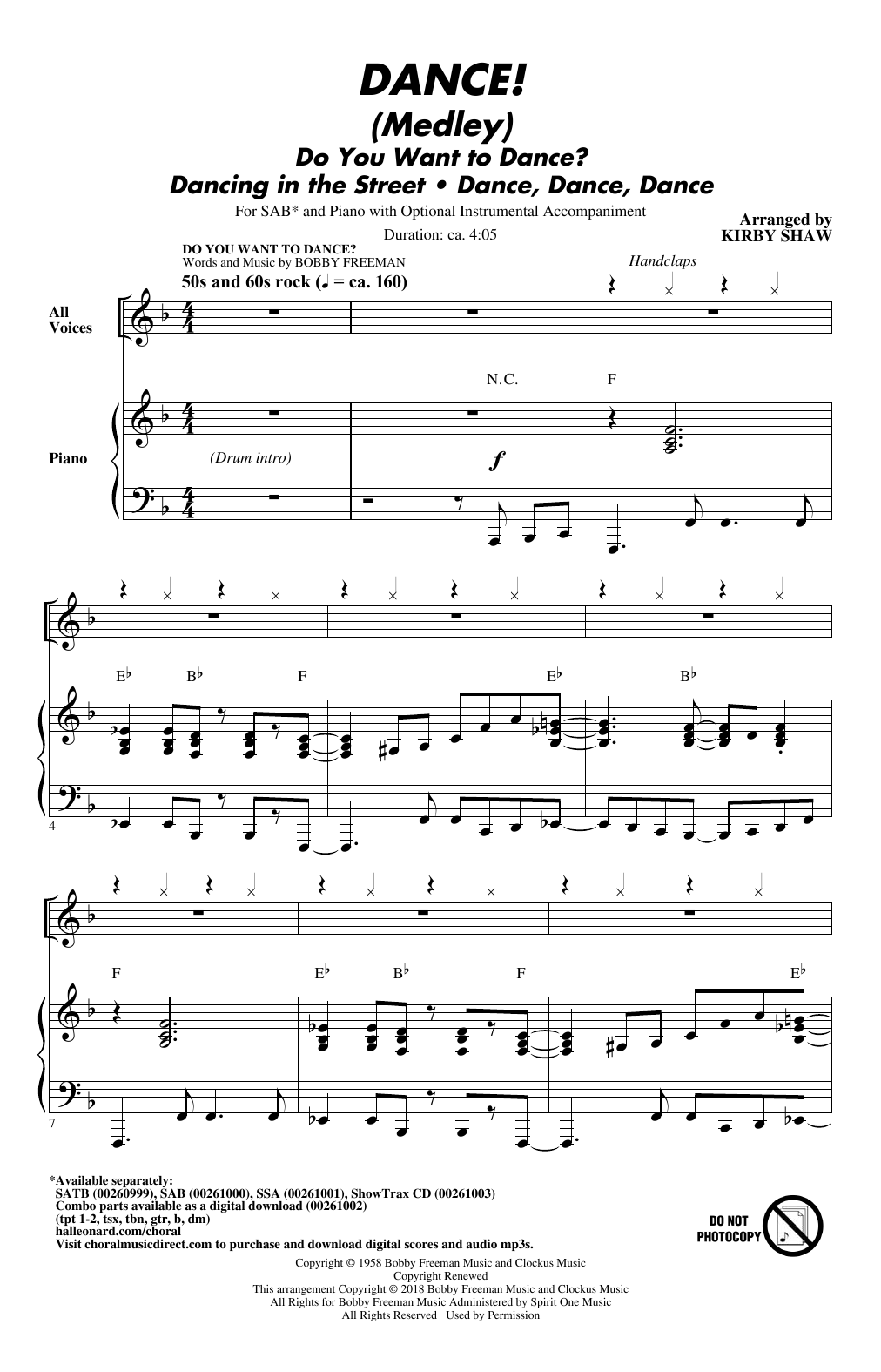 Kirby Shaw DANCE! (Medley) Sheet Music Notes & Chords for SSA - Download or Print PDF