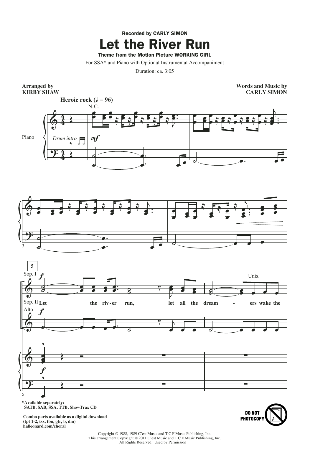 Kirby Shaw Let The River Run Sheet Music Notes & Chords for SATB - Download or Print PDF