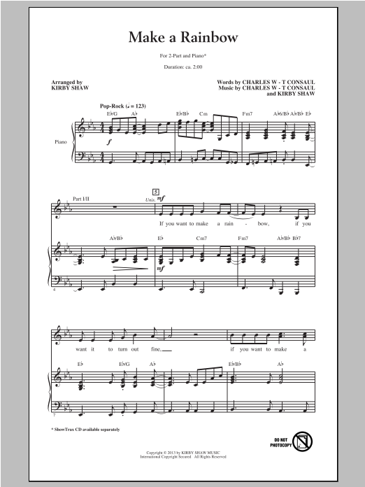 Kirby Shaw Make A Rainbow Sheet Music Notes & Chords for 2-Part Choir - Download or Print PDF