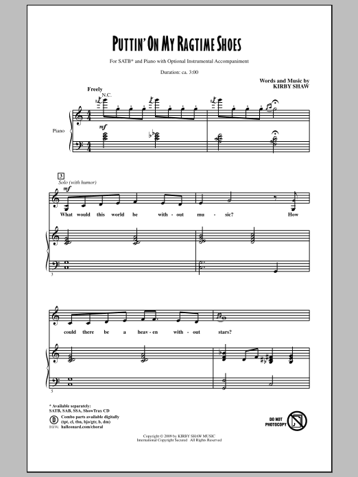 Kirby Shaw Puttin' On My Ragtime Shoes Sheet Music Notes & Chords for SATB - Download or Print PDF