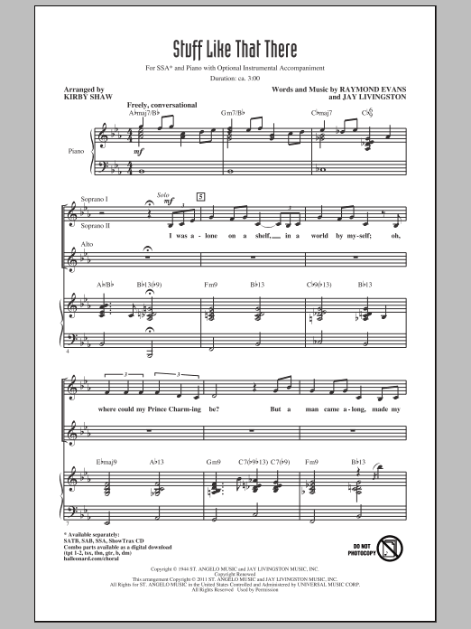 Kirby Shaw Stuff Like That There Sheet Music Notes & Chords for SAB - Download or Print PDF