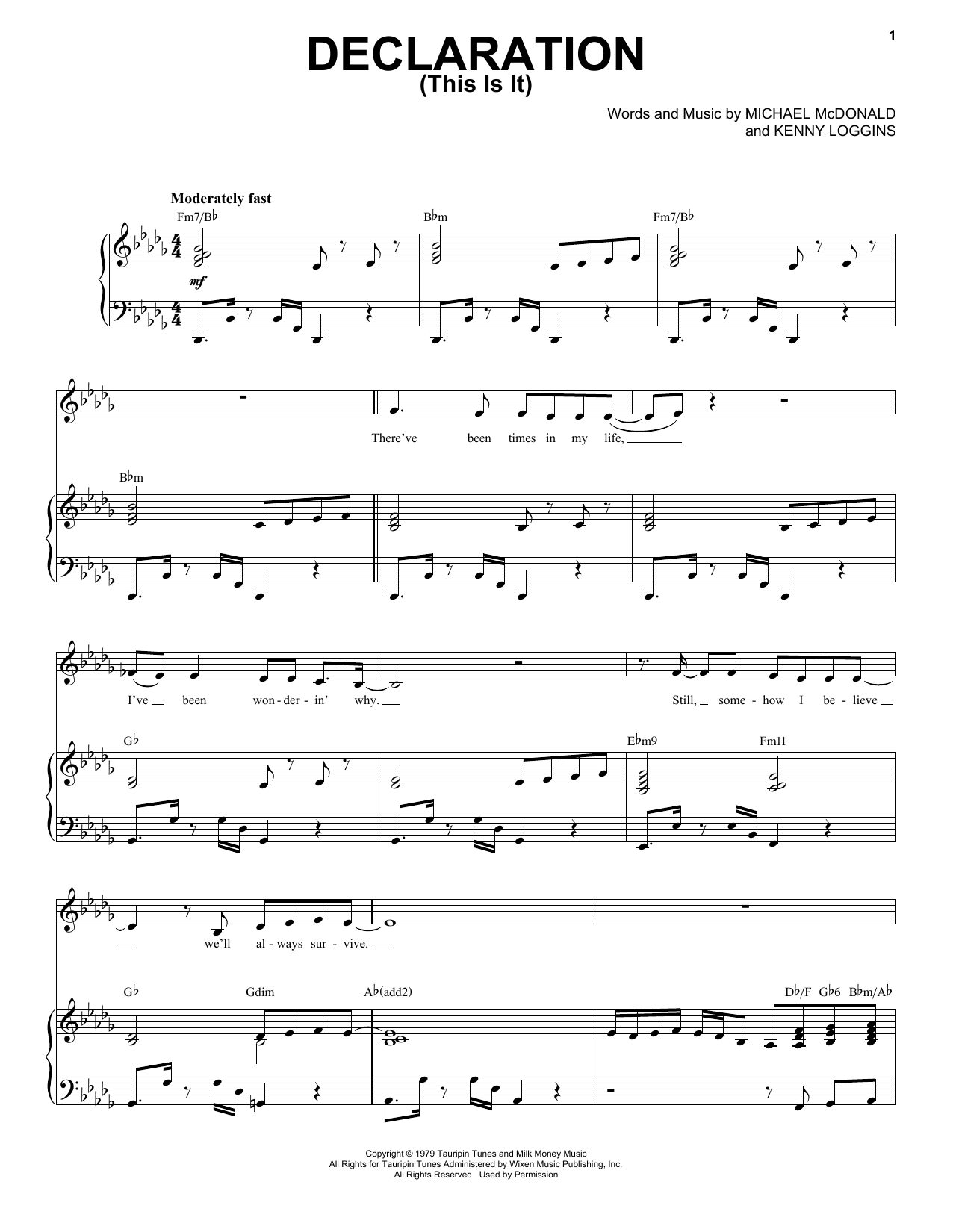 Kirk Franklin Declaration (This Is It) Sheet Music Notes & Chords for Piano & Vocal - Download or Print PDF