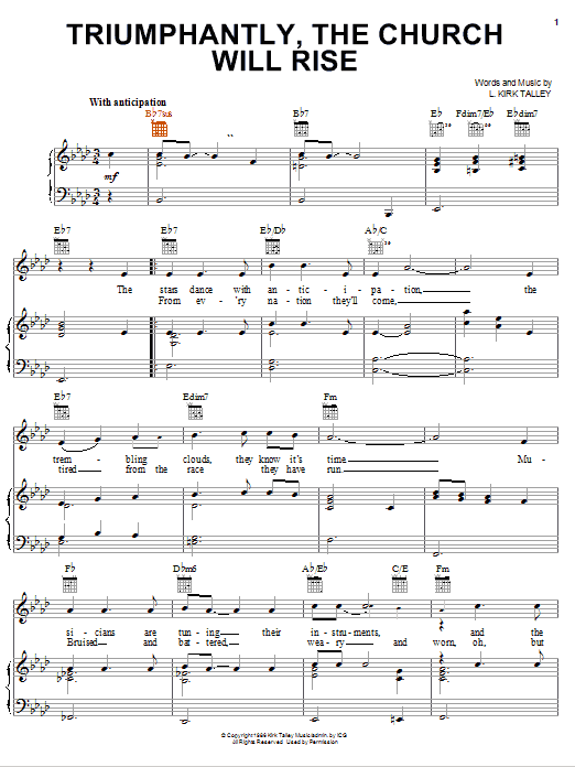 Kirk Talley Triumphantly, The Church Will Rise Sheet Music Notes & Chords for Super Easy Piano - Download or Print PDF