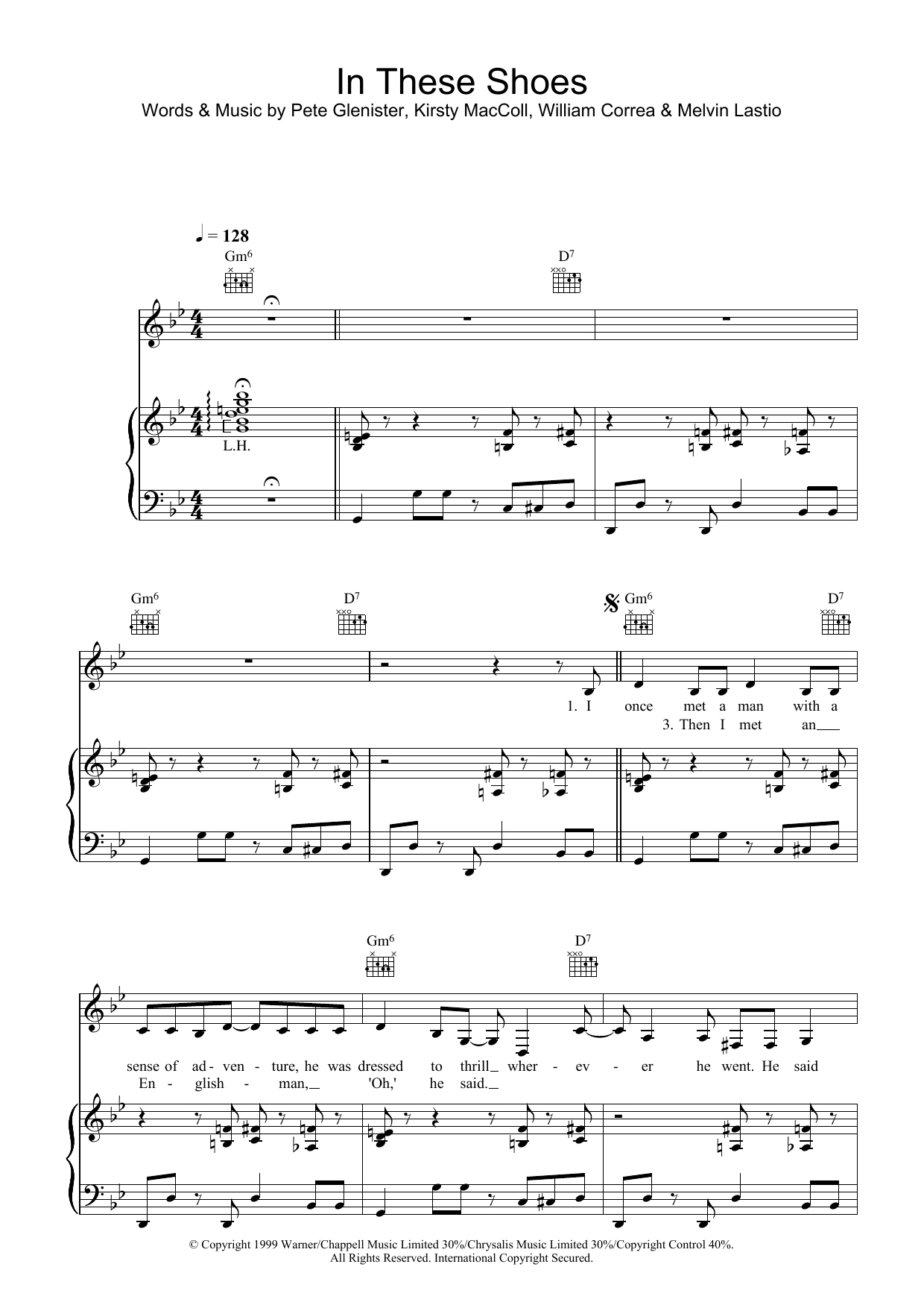 Kirsty MacColl In These Shoes Sheet Music Notes & Chords for Piano, Vocal & Guitar - Download or Print PDF