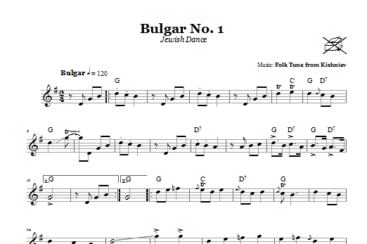 Kishniever Folk Tune Bulgar No. 1 (Jewish Dance) Sheet Music Notes & Chords for Melody Line, Lyrics & Chords - Download or Print PDF