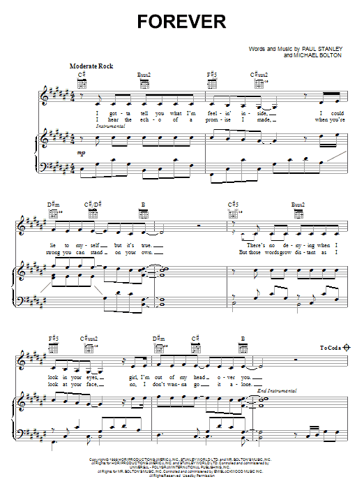 KISS Forever Sheet Music Notes & Chords for Guitar Tab - Download or Print PDF