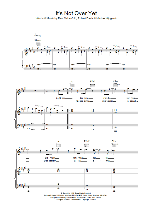 Klaxons It's Not Over Yet Sheet Music Notes & Chords for Lyrics & Chords - Download or Print PDF