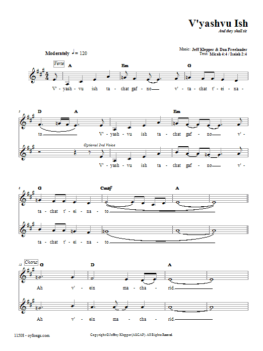 Kol B'seder V'yashvu Ish Sheet Music Notes & Chords for Melody Line, Lyrics & Chords - Download or Print PDF