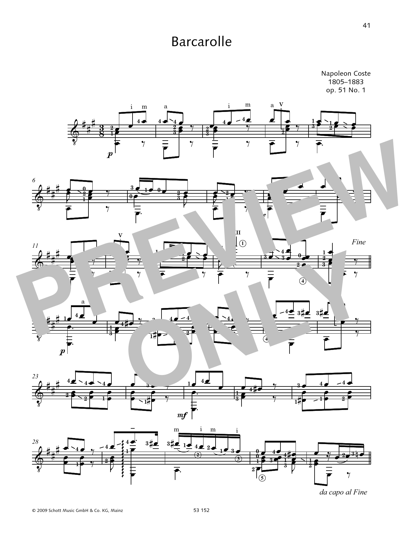 Konrad Ragossnig Barcarolle Sheet Music Notes & Chords for Solo Guitar - Download or Print PDF