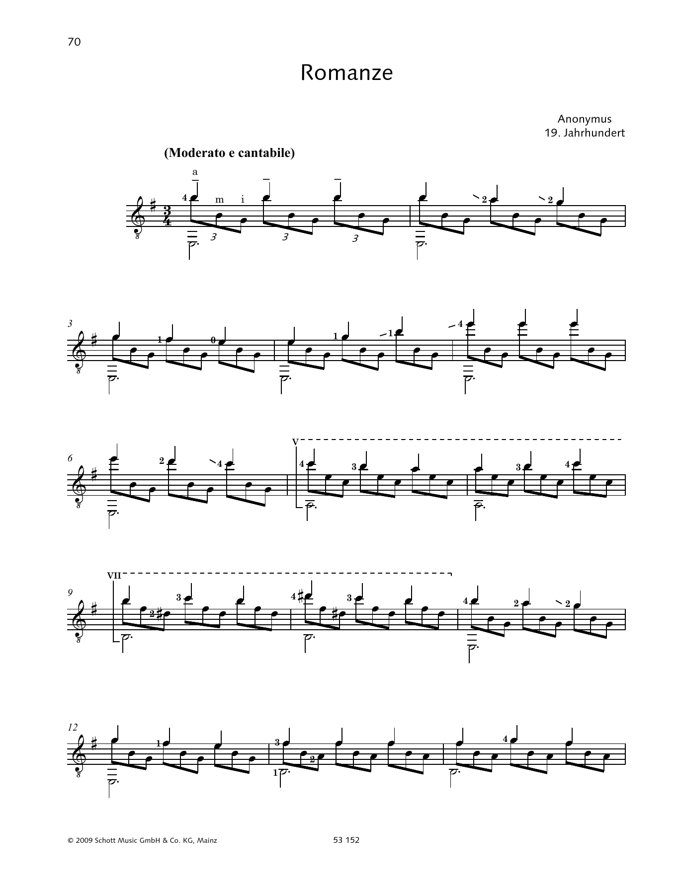 Konrad Ragossnig Romanze Sheet Music Notes & Chords for Solo Guitar - Download or Print PDF