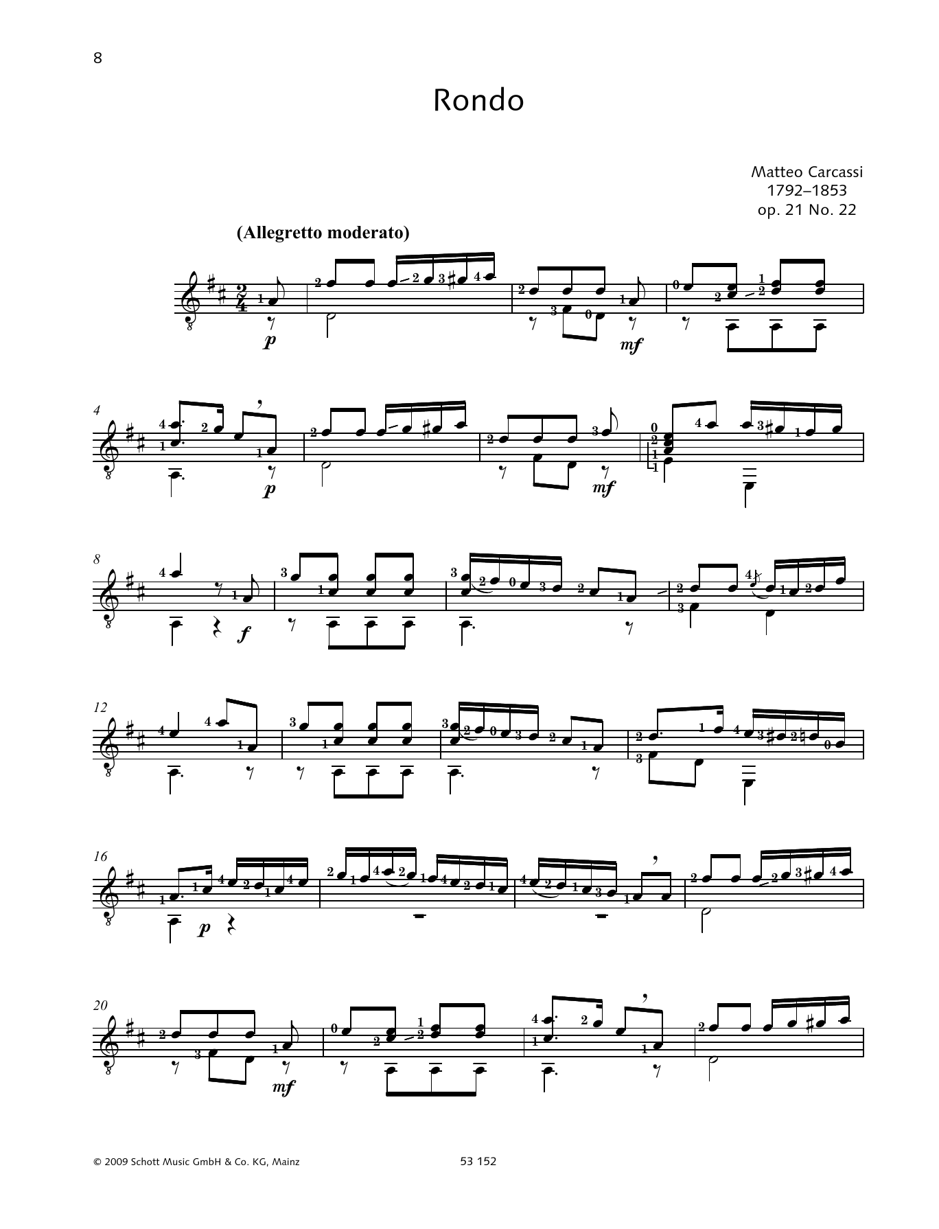 Konrad Ragossnig Rondo Sheet Music Notes & Chords for Solo Guitar - Download or Print PDF