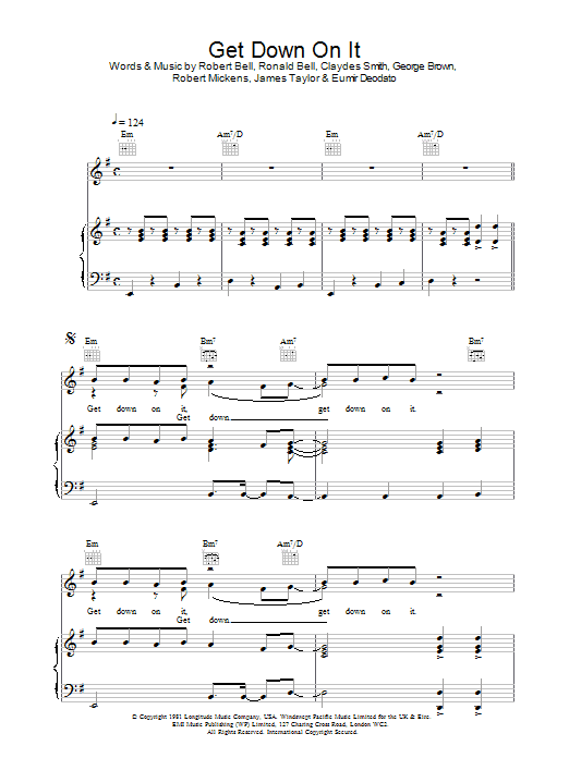 Kool And The Gang Get Down On It Sheet Music Notes & Chords for Keyboard - Download or Print PDF